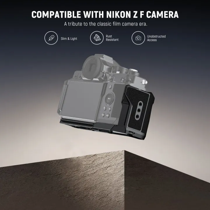 (Preorder)%20NEEWER%20CA134%20Zf%20Handgrip:%20L-shaped%20Zf%20handgrip%20for%20Nikon%20Zf%20cameras.%20Slim,%20form-fitting%20camera%20mount%20with%20integrated%20grip,%20thumb%20grip,%20and%20silver%20shutter%20button.%20-%20Image%203