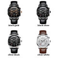 (Preorder) Crrju Fashion Quartz Watch Leather Strap Waterproof Luxury Men's Watch 2212 XO No Box  အမျိုးသား လက်ပတ်နာရီ. 