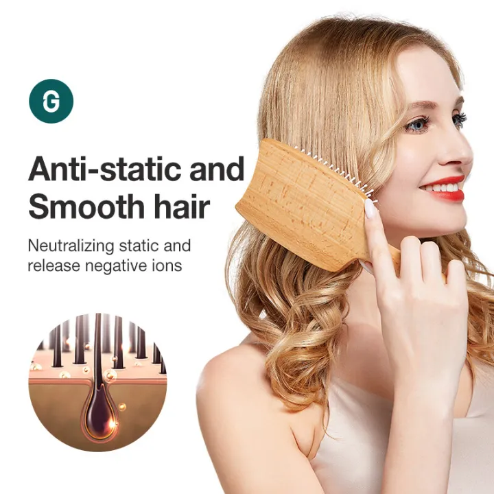 (Preorder)%20Mr.green%20Hair%20Brush%20Wide%20Board%20Massage%20Natural%20Beech%20Cat'S%20Head%20Design%20Comb%20Gasbag%20Hairbrush%20For%20Dry%20Wet%20Hair%20Detangler%20Women%20green%20hair%20brush%20-%20Image%202