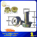 10 [၁မတ်] (#M6) ကော်လံနပ်တိုင်+ခေါင်း Cross Hexagon Head With Flange Bolt+ Flange Nut. 