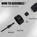 Clover 6 pcs Woodworking Hole Openter Set Gypsum Board Drill Bit Wood Drill Reamer Cup. 