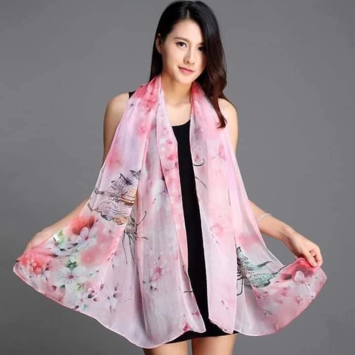 ပုဝါ ပါး(Thin Long Chiffon Scraf)