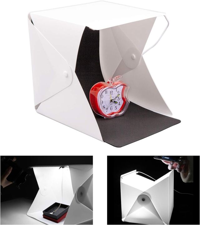 Action%20Pro%20Portable%20Mini%20Photo%20Studio%2023%20x%2023cm%20Led%20Lighting%20Studio%20Box,%20Foldable%20Light%20Box%20with%20White%20,%20Grey%20and%20Black%20Drop%20-%20Image%203