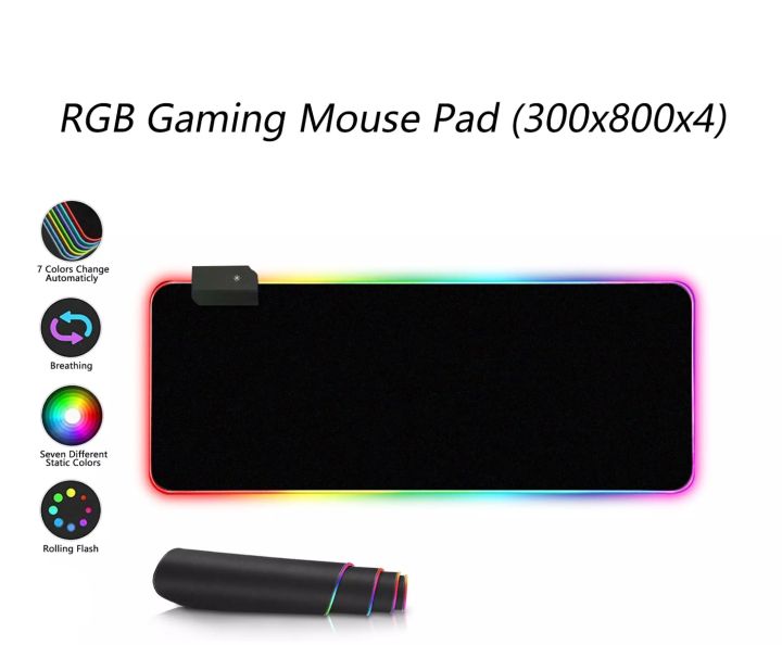 Tech Xtreme Mouse pad 800x300x4mm RGB Mouse Mat Large mousepad Extended LED Mousepad Gaming Mousepad Large mouse pad