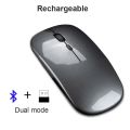 Wireless mouse with built-in battery, no clicking sound, Wireless Mouse , easy to use, beautiful lights, lightweight, beautiful design Metal Gray Color. 