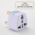Universal Travel Adapter Convertor, AU/EU/USA to UK 3 Pin Plug AC Power Adaptor, 1 Piece. 
