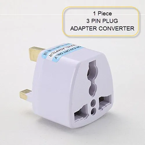 Universal Travel Adapter Convertor, AU/EU/USA to UK 3 Pin Plug AC Power Adaptor, 1 Piece