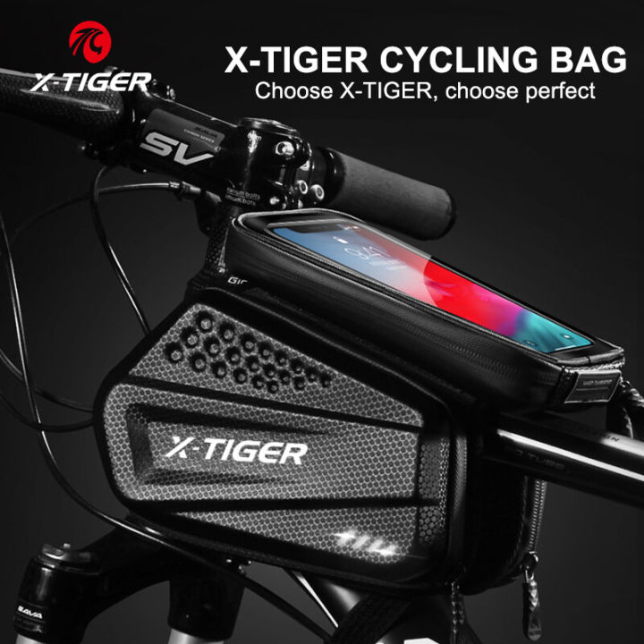 (Preorder) X-TIGER Rainproof Bicycle Bag Bike Frame Bag Phone Case Touch Screen Bicycle Bag MTB Bike Bag Top Steel Handlebar Bag စက်ဘီးအိတ်