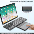 Tech Infinite JEQANG JB-836 Portable Quadruple Folding Wireless Bluetooth keyboard with Foldable Touchpad Bluetooth Wireless Keyboard With Touchpad Portable keyboard Ultra Slim Pocket Folding Keyboard For Windows/Android/IOS/iPad/iPhone/Tablet PC. 
