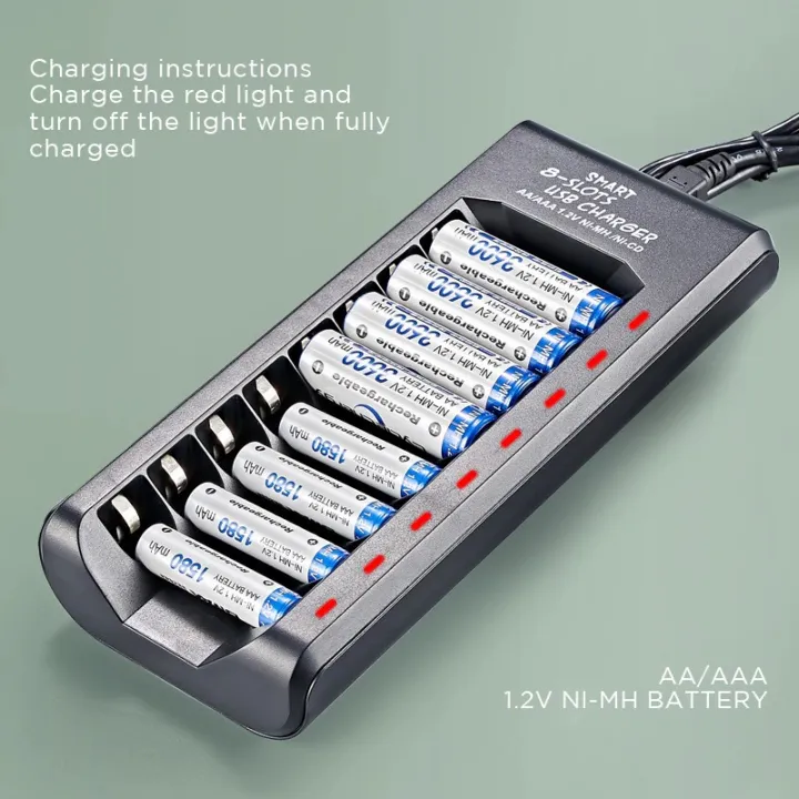 8%20Slots%20Electric%20Battery%20Charger%20Intelligent%20Fast%20Led%20Indicator%20Usb%20Charger%20For%20Aa/aaa%20Ni-mh/ni-cd%20Rechargeable%20Battery%20-%20Image%209