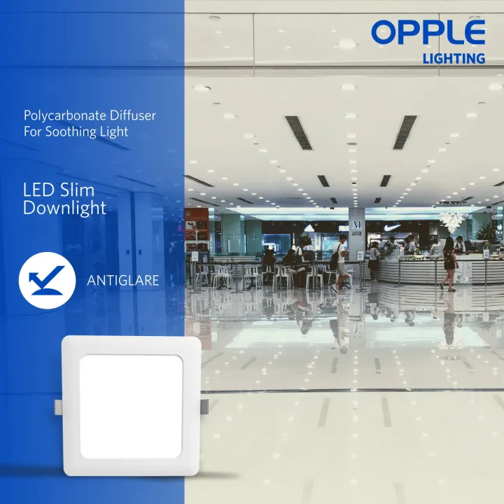 OPPLE%20LED%20RC%20HPF%20ESII%20Square%20Downlight%206W%203000K%20Warmwhite%20(Recessed%20type)%20-%20Image%203