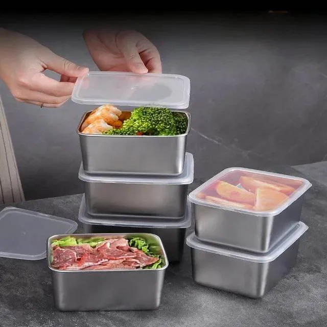 Clover%201pcs%20Food%20Container%20Stainless%20Steel%20Side%20Dish%20with%20Lid%20Stable%20Placement%20Curved%20Edge%20Design%20-%20Image%202