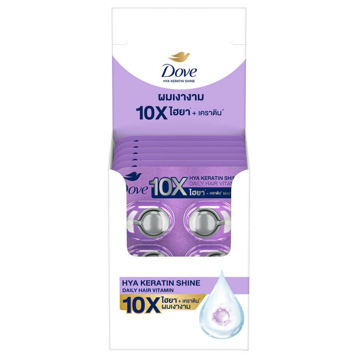 (Preorder) DOVE - Hya Keratin Shine Daily Hair Vitamin 6X1Ml (1 ml.) Dove Vitamin Hya Keratin 6x1ml။