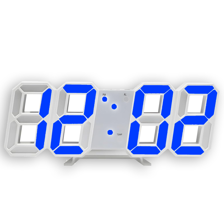 3D LED Digital Alarm Clock, 7" Large Display Alarm Clocks for Bedrooms, with 3 Adjustable Brightness Levels Desk Alarm Clock for Home Office