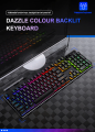 104 Key V4 Mechanical feel Keyboard USB  Wired LED Backlit  YINDIAO  Gaming Mechanical feel Keyboard. 