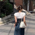 (Preorder)MOUSSON SMTING Korean Cloud Embroidery Cross-body Bag Space Cotton Cloth Bag အမျိုးသမီးလက်ကိုင်အိတ်. 