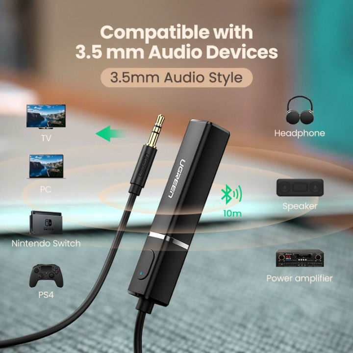 (Preorder)%20UGREEN%20Wireless%20Bluetooth%205.0%203.5mm%20Audio%20Transmitter%20Adapter%20with%20Microphone%20-%20Image%204