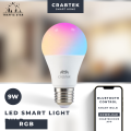 Crabtek Wi-fi & BT Smart Led Bulb 9W Beacon RGB CCT Dimming Bulb Color Changing Music Sync Voice Control. 