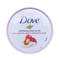 Dove exfoliating body scrub (pomegranate seeds and shea butter scent). 