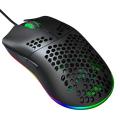 Tech Infinite Ice Armor GT-660 Gaming USB Gaming Mouse, Honeycomb Hollow Design Ergonomic Wired Mouse with Backlight, up to 6400 DPI, RGB Gaming Mouse for Mac, Laptop, Computer, (Black). 