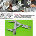 Clover Big opening Bathroom Wrench, Light weight Aluminum Alloy Repair Tools for Bathroom, Washbasin, Tube Nut Disassembly( Silver ). 