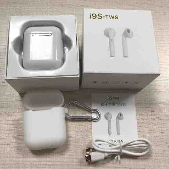 I9S-TWS Airpod + Silicon Charging Box Protector and Hook Wireless Earbuds