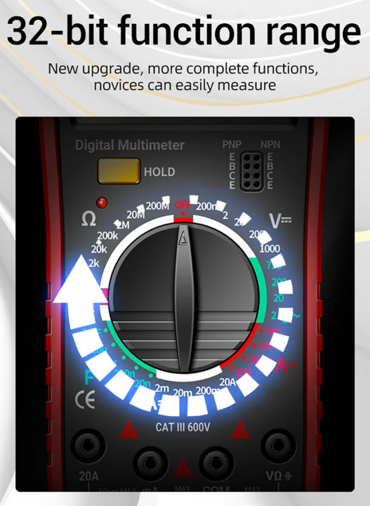 ANENG%20DT9205A%20Digital%20True%20RMS%20Professional%20Multimeter%20AC/DC%20Current%20Tester%20hFE%20Ohm%20Capacitor%20Voltage%20Meter%20Detector%20Tool%20-%20Image%208