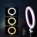 Golden Pyae Dimmable 3 Color Photo Studio 26cm 3200K-5600K Photography Phone Video LED Ring Light Lamp  For iphone Samsung Xiaomi Canon Camer. 