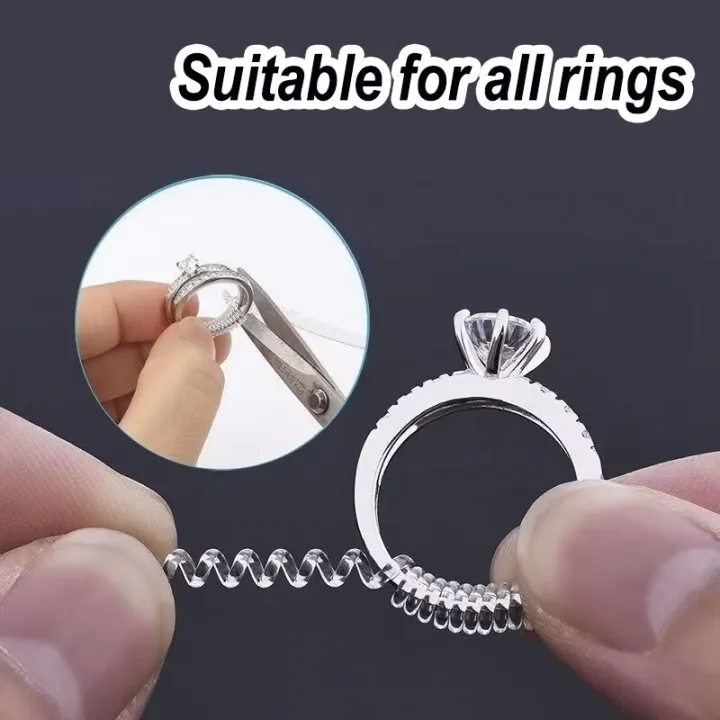 Spiral Silicone Tightener for Loose Rings-Ring Guards, Ring Size Adjuster & Ring Snuggies for Wide Bands-Ring Guard