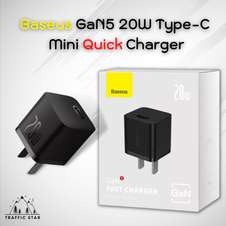 Baseus Mini GaN5 20W Fast Charger For iPhone 14 13 12 11 Pro Max USB Type C Charger Quick Charge 4.0 QC 3.0