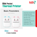 Mini Pocket Thermal Printer - Sticker & Label ( Paper & Sticker 2pcs Free Gift ). 