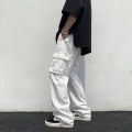 Yolen : Men's cargo pants with large pockets, loose solid color casual trousers men's work pants ဘောင်းဘီ. 