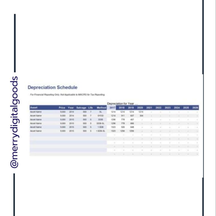 Depreciation Schedule Excel Template / Template Excel Jadual Susut Nilai (Financial Reporting/Accounting)