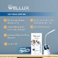 (Preorder)WELLUX Table Lamp, Reading Lamp 3W 4.5W, Dimmable Touch System, LED TABLE LAMP, 7 Types to Choose From. 