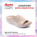 (Preorder) Bata Comfit Bata Comfit Women's sandals, health shoes, fashion sandals, health-enhancing, 1 inch high, for women, Zeta model, beige color 6698868  အမျိုးသမီးစီးကွင်းထိုးဖိနပ်. 