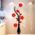 နံရံကပ် အလှဆင် 3D Stickers Vase Creative Design Acrylic Wall Stickers For your home. 