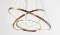Circular Ring Pendant Lights 3 Circle Rings Acrylic Aluminium LED Chandelier  (3 Colors Changeable Light & Dimmable with Remote). 