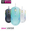 NUBWO X44 VISITOR Gaming Mouse White/Black/Mint Green Macro gaming mouse RGB lighting, DPI adjustment up to 12800 DPI. 