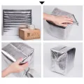 Thick Aluminum Foil Insulation Bag with Sticker 40x50cm, Reusable Thermal Insulated Food Storage Bag Thermal Cooler, Lunch Box | Takeaway. 