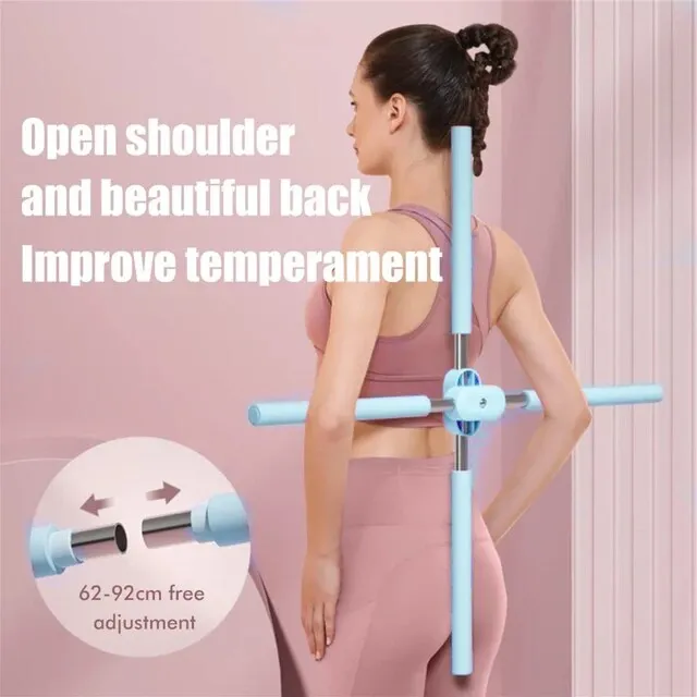 stainless steel Open Back Cross Body Building Stretching Tool Hunchback Body back posture corrector Yoga Stick