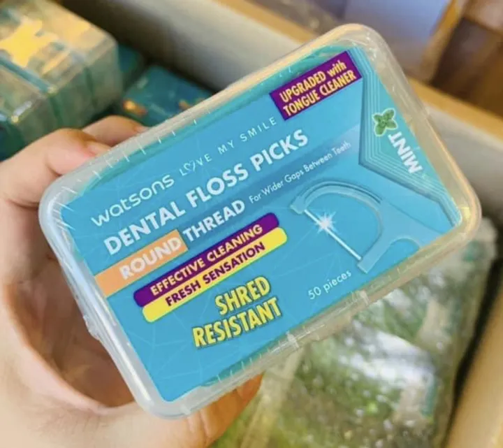 Watsons%20Brand%20(Made%20in%20Thailand)%20Mint%20coated%20round%20thread%20dental%20floss%20pricks%20*50pcs/box%20-%20Image%205