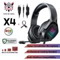 Tech Xtreme ONIKUMA X4 3.5mm USB Wired Headphone 360º Surounding Gaming Head-mounted Earphone RGB Luminous Computer Game Headset with Mic. 