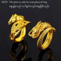 iBis_ Dragon Phoenix Couple Wedding Ring (Adjustable). 