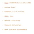 Oscoo MD-006M Portable External SSD 2TB ( Product Code - OSC MD-006M ). 