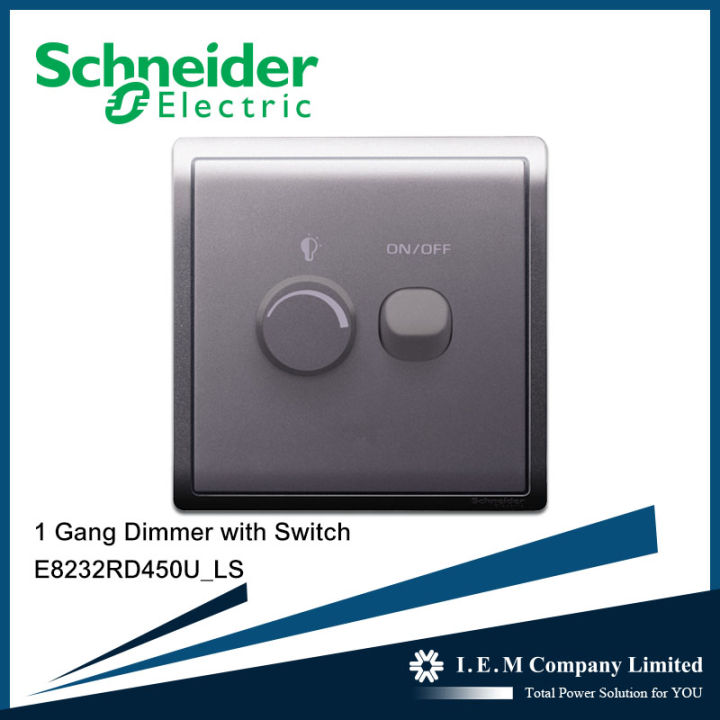 Schneider Pieno series 450W 240V 1 Gang Dimmer with Switch, Lavendar Silver