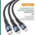 JOKADE JA-024 CHANGFU Series 3-in-1 Fast Charging Cable (1.2 meters). 