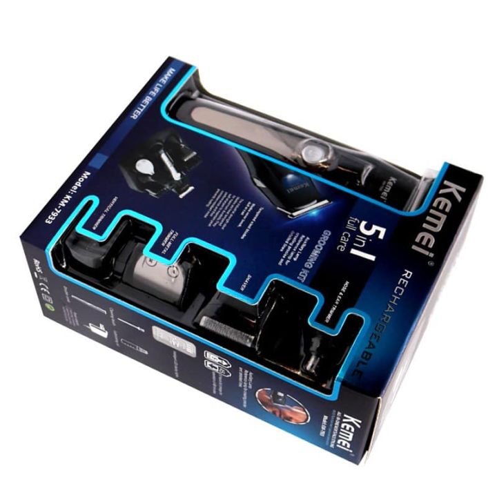 Kemei%20All%20in%20One%20Men%20Beard%20Rechargeable%20Hair%20Trimmer%20Electric%20Hair%20Clipper%20Body%20Nose%20Ear%20Eyebrow%20Trimmer%205%20in%201%20Hair%20Cutting%20Machine%20Set%20with%20LED%20Display%20(KM-7933)%20-%20Image%204