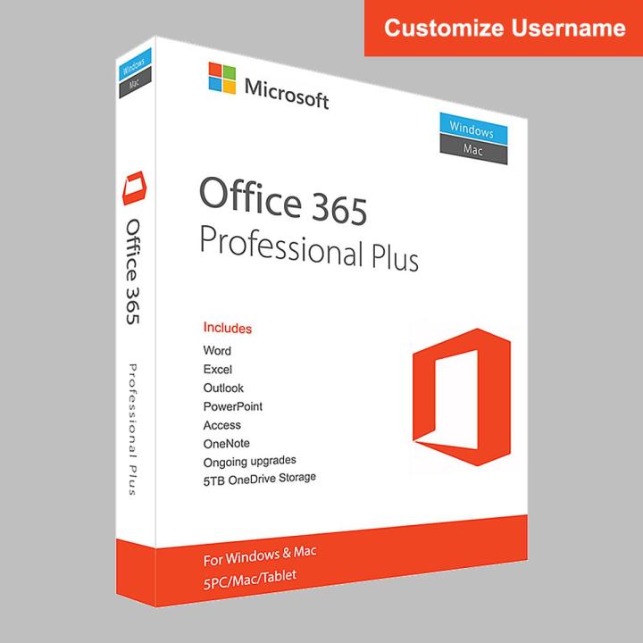 Microsoft Office 365 Account Customize Username ( 5 Devices Lifetime ...