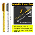 Gold and Silver Metallic Paint Pen  Markers for Artist Illustration, Crafts, Gift Card Making, Scrapbooking, Fabric, DIY Photo Album. 