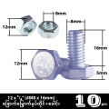 12 (#M8) ခြောက်မြှောက်နပ်တိုင်+ခေါင်း Hexagonal Head Bolt & Nut. 